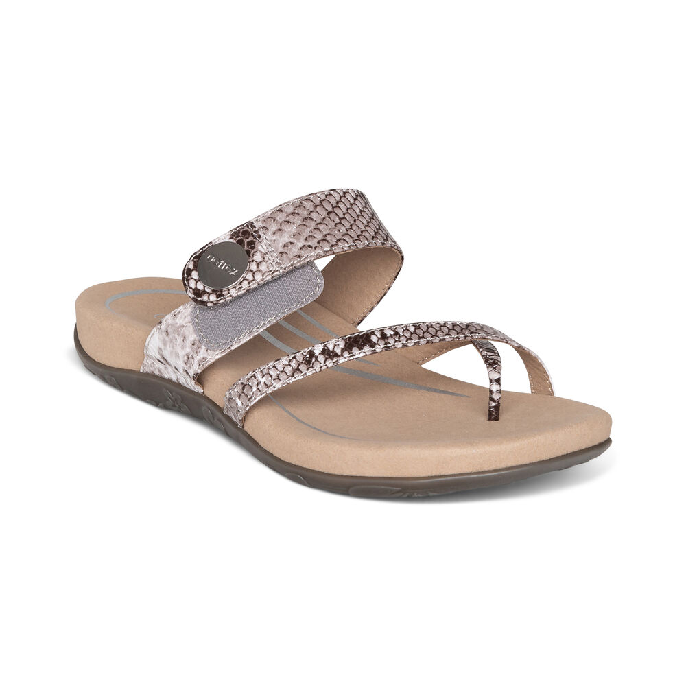 Aetrex Women's Izzy Adjustable Sandals - Snake | USA 3C588GG